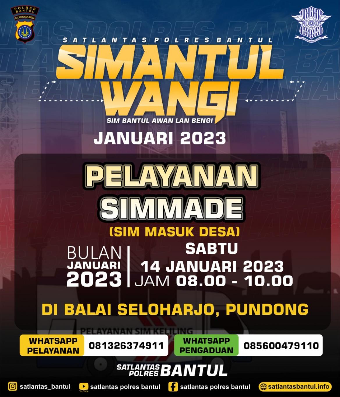 PELAYANAN SIMMADE JANUARI 2023 DI KALURAHAN SELOHARJO