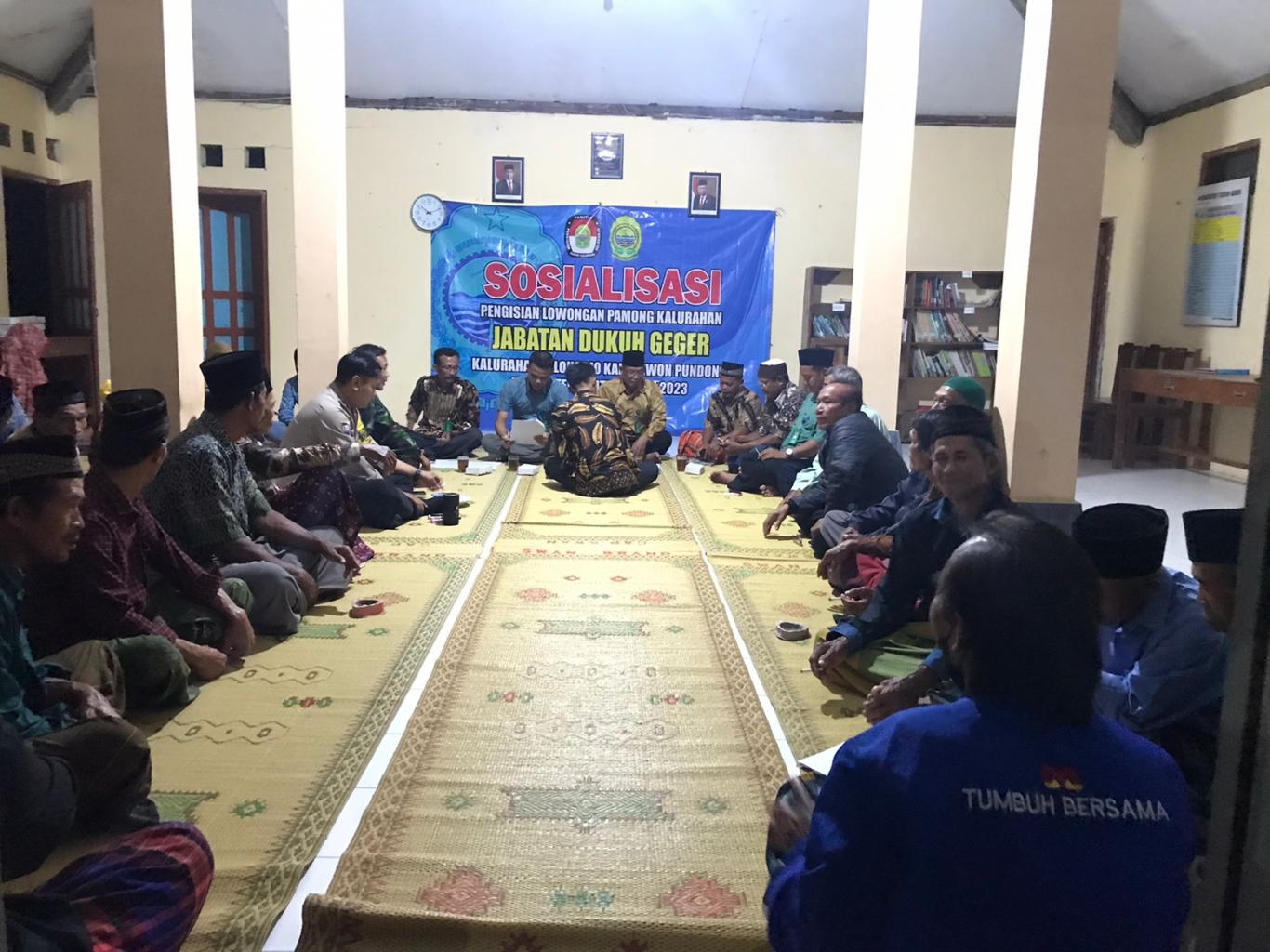SOSIALISASI PENGISIAN LOWONGAN PAMONG KALURAHAN JABATAN DUKUH GEGER