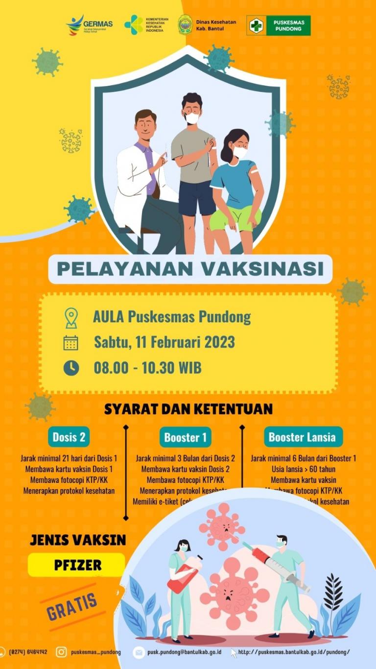 INFO VAKSIN COVID-19 FEBRUARI 2023 DI PUNDONG!!