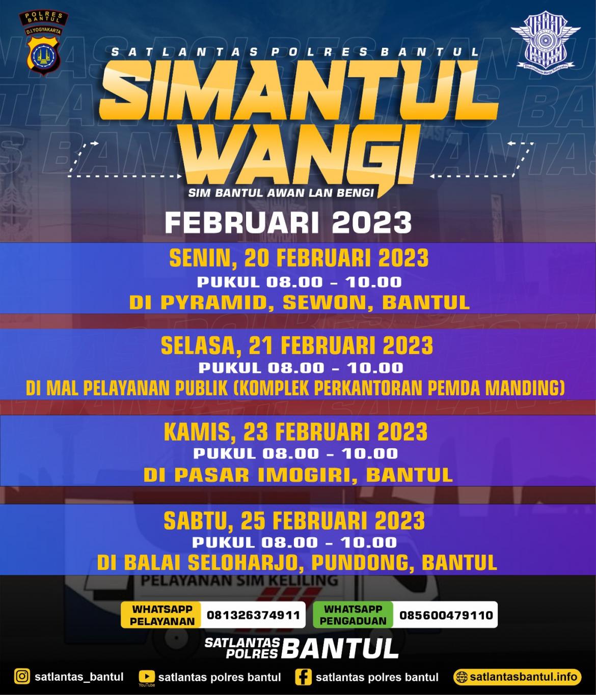 PELAYANAN SIMANTUL WANGI (SIM BANTUL AWAN LAN WENGI) 20-25 DI BANTUL!!