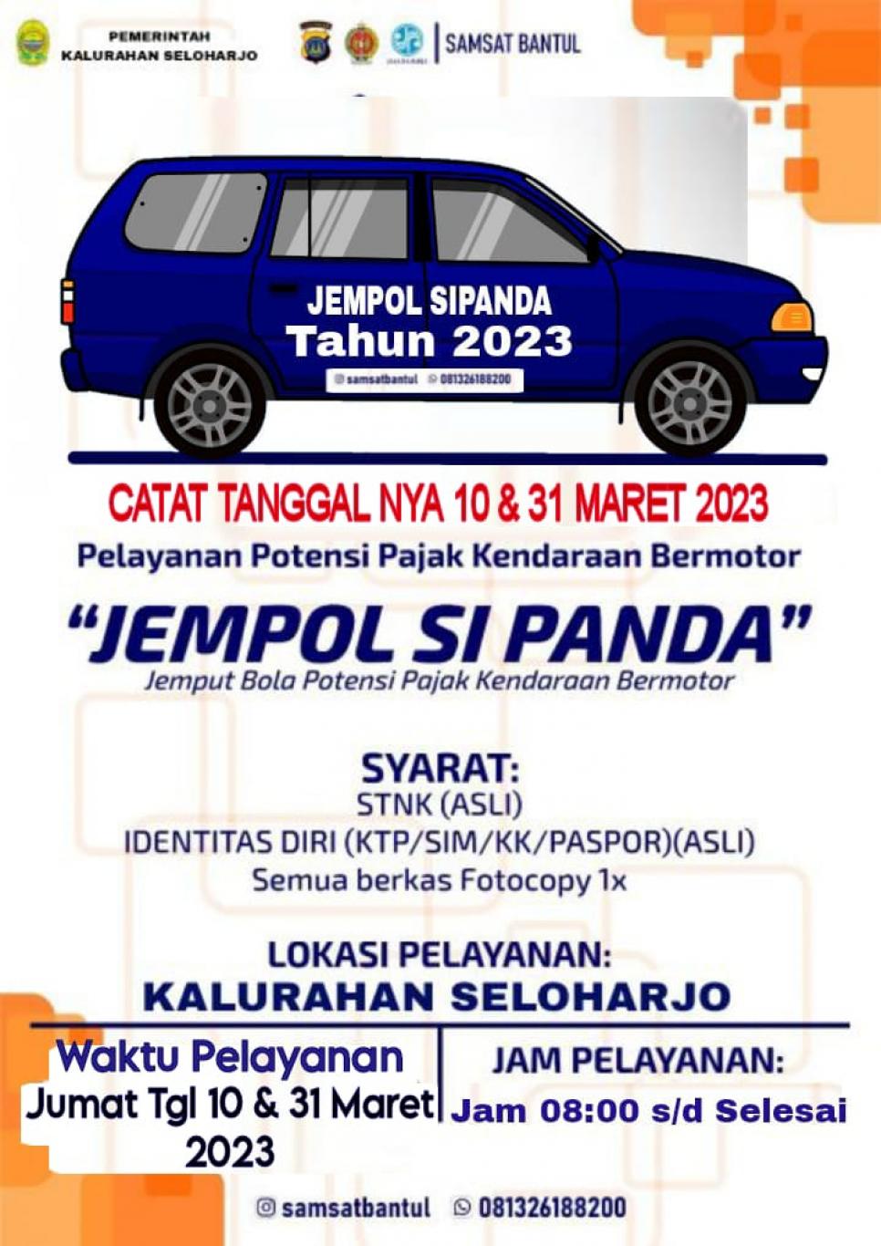 PELAYANAN "JEMPOL SI PANDA" DI KALURAHAN SELOHARJO (10&31 MARET 2023)