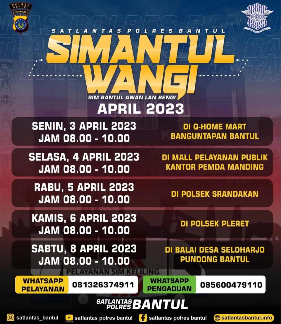 PELAYANAN SIMANTUL WANGI(SIM BANTUL AWAN LAN WENGI) DI KALURAHAN SELOHARJO(08/04/2023)