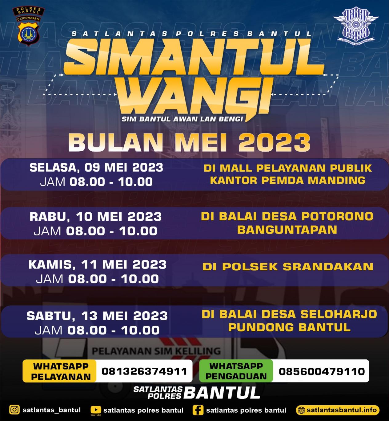 PELAYANAN SIMANTUL WANGI(SIM BANTUL AWAN LAN WENGI) DI KALURAHAN SELOHARJO( SABTU, 13 MEI 2023)