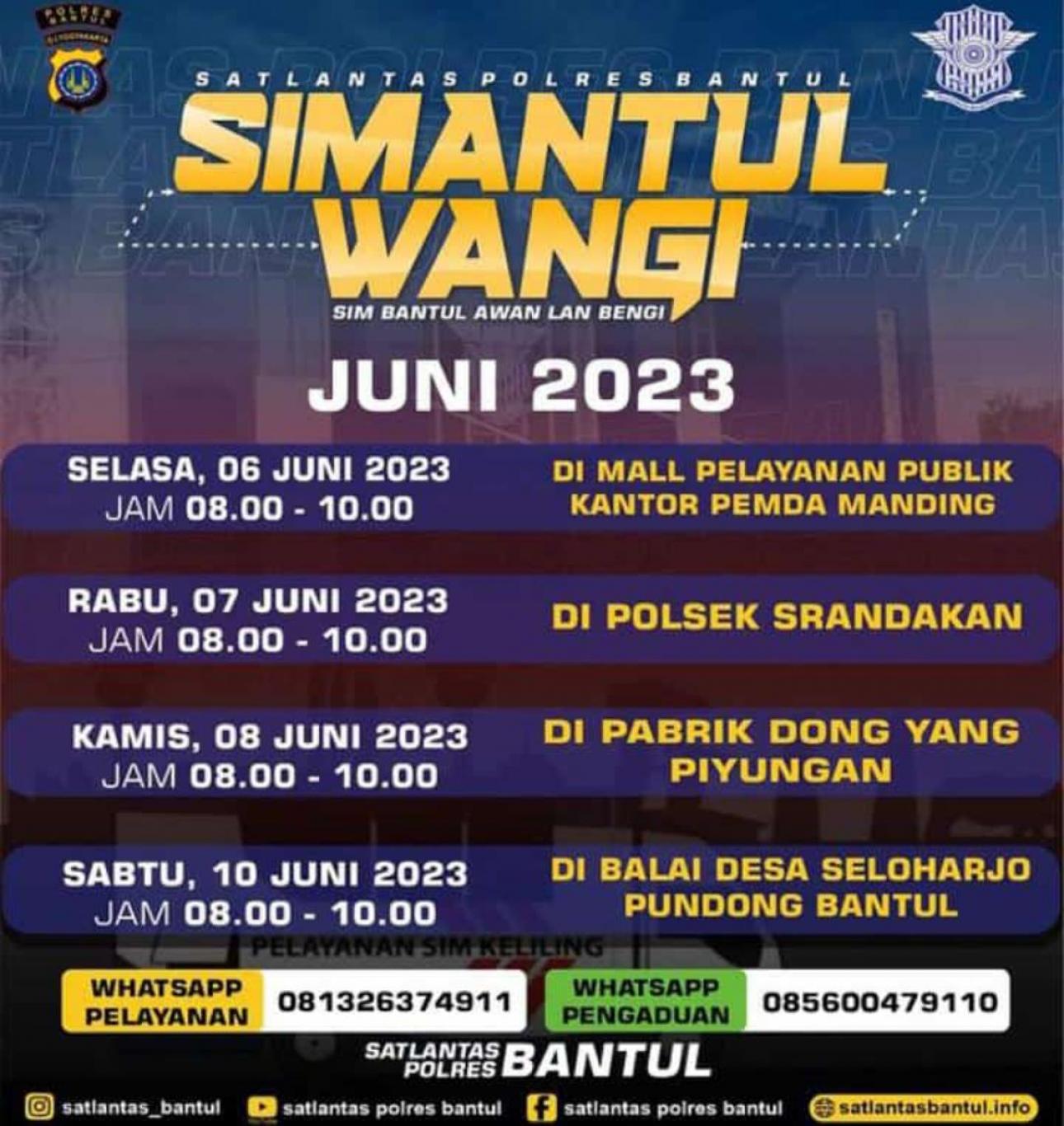 PELAYANAN SIMANTUL WANGI(SIM BANTUL AWAN LAN WENGI) DI KALURAHAN SELOHARJO(SABTU, 10 JUNI 2023)