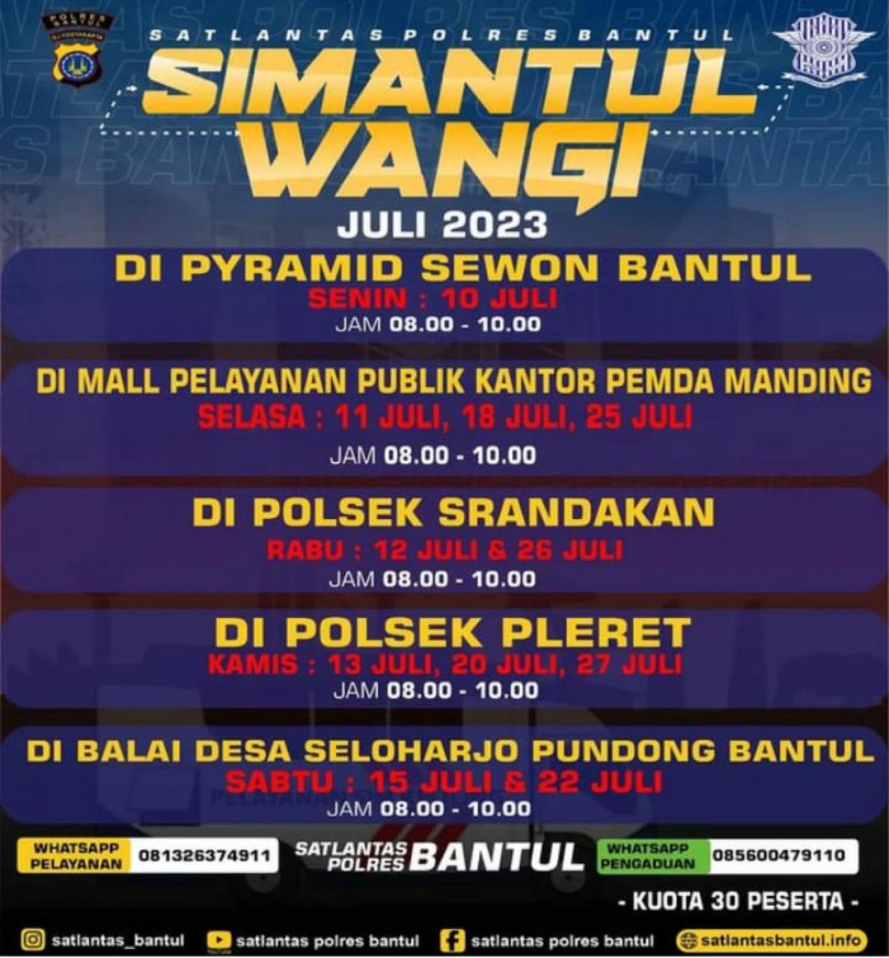 PELAYANAN SIMANTUL WANGI(SIM BANTUL AWAN LAN WENGI) DI KALURAHAN SELOHARJO(SABTU, 15 JULI 2023)