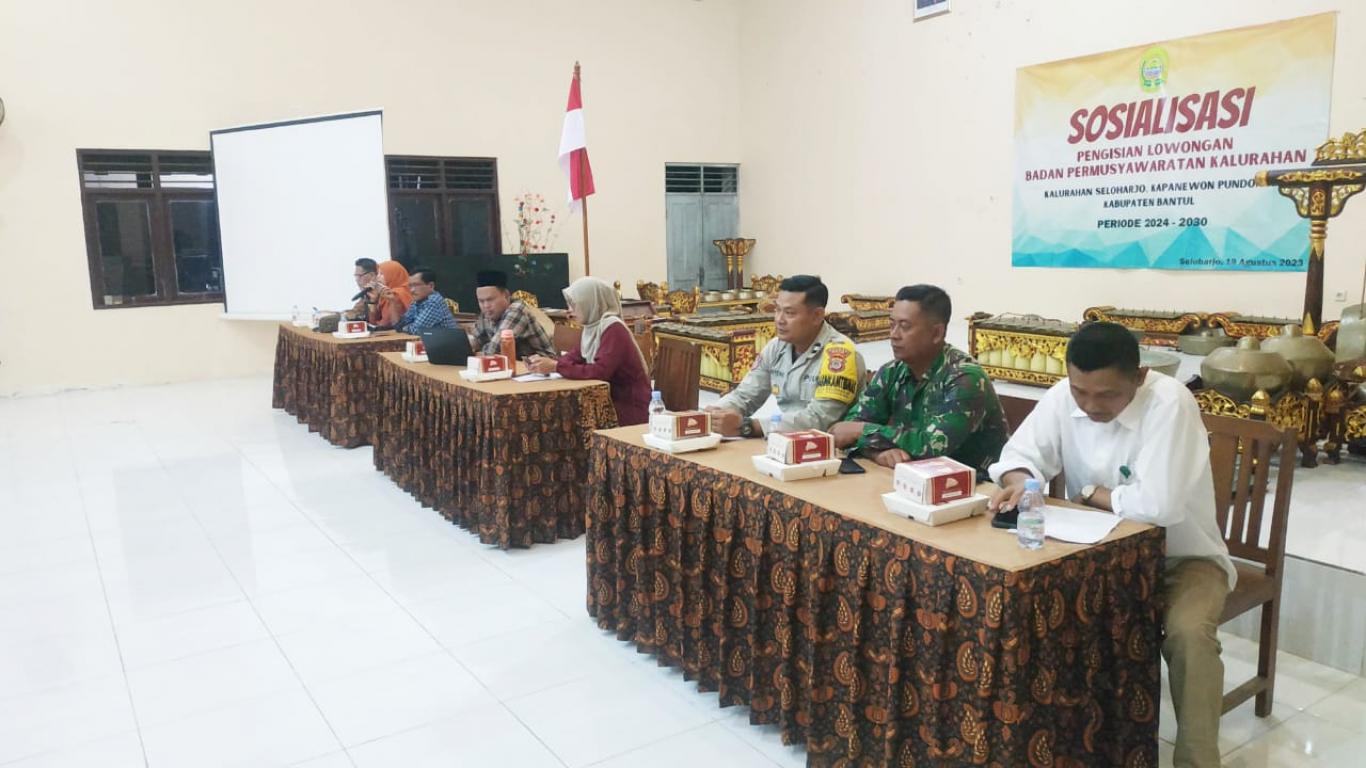 Sosialisasi Pengisian Lowongan Badan Permusyawaratan Kalurahan Seloharjo