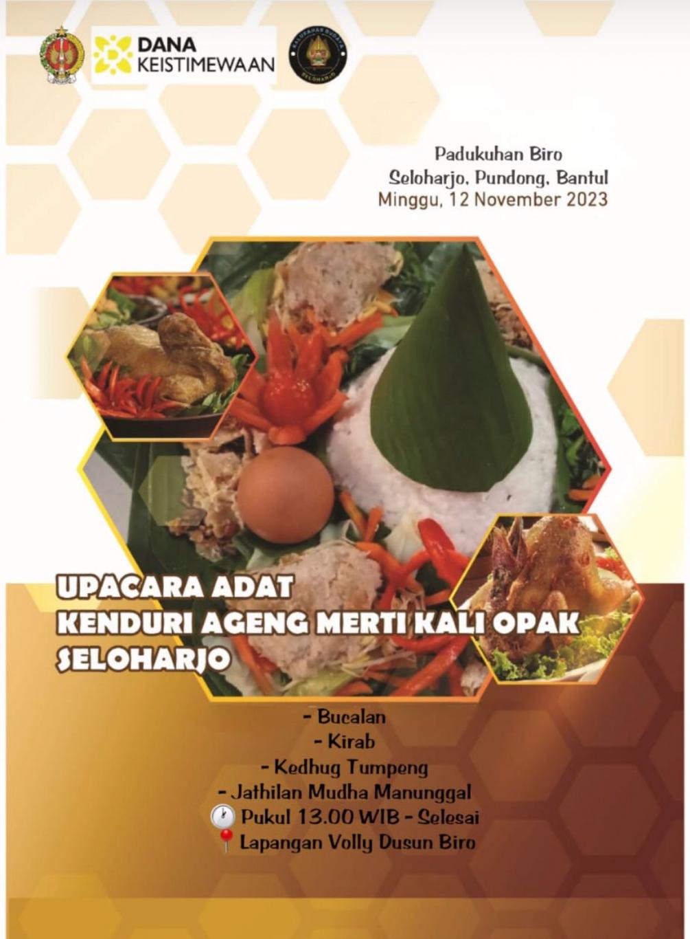 Padukuhan Biro Akan Gelar Upacara Adat Kenduri Ageng Merti Kali Opak Seloharjo
