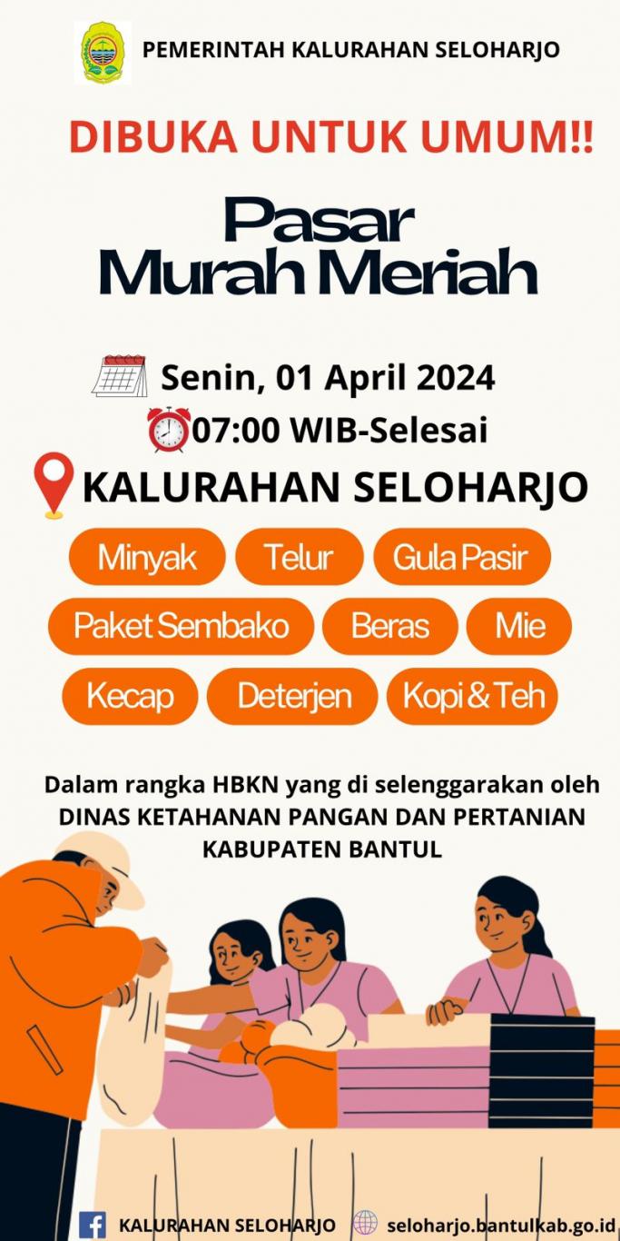Pasar Murah Meriah di Kalurahan Seloharjo pada 01 April 2024