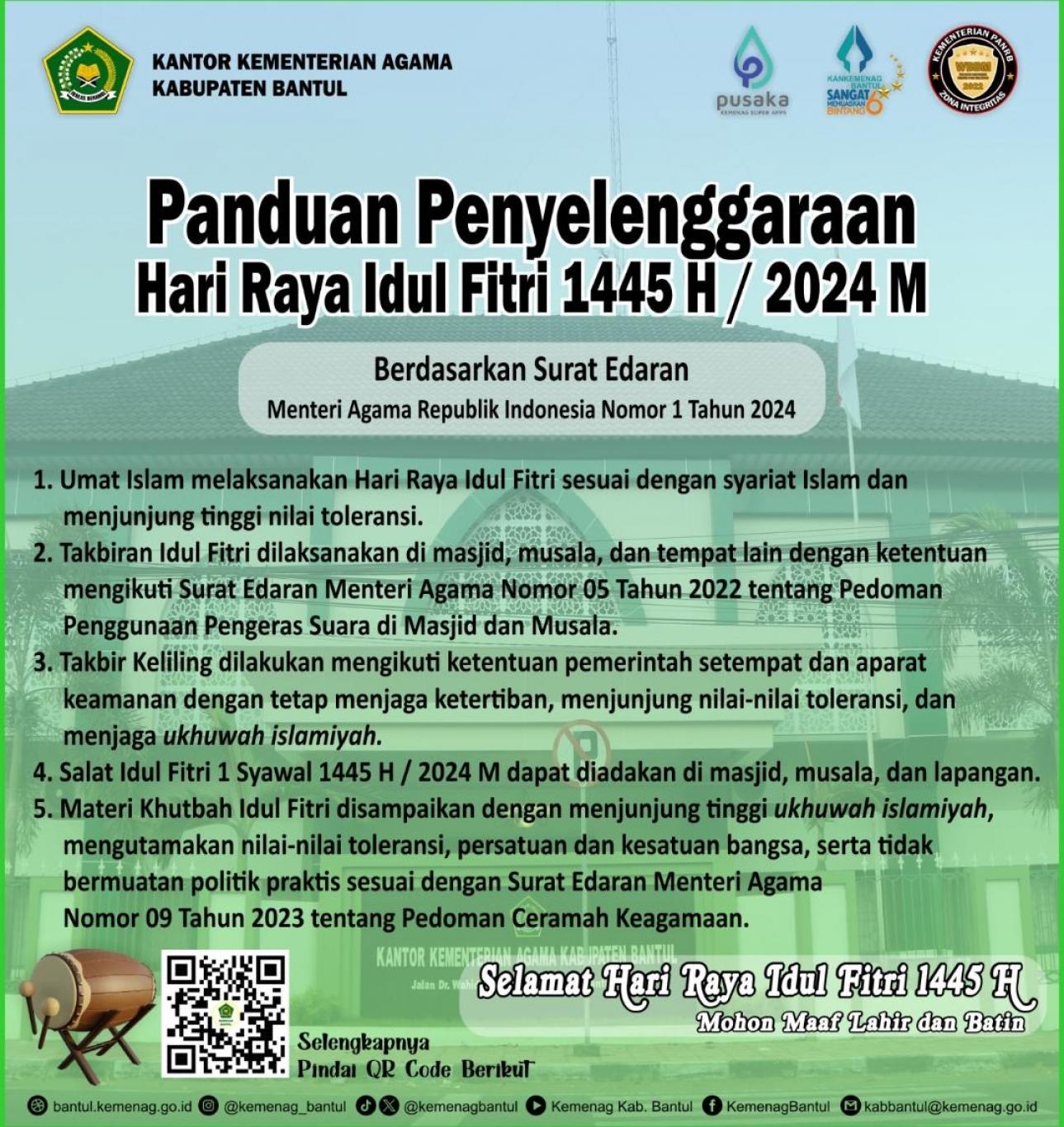 Panduan Pelaksanaan Hari Raya Idul Fitri 1445 H