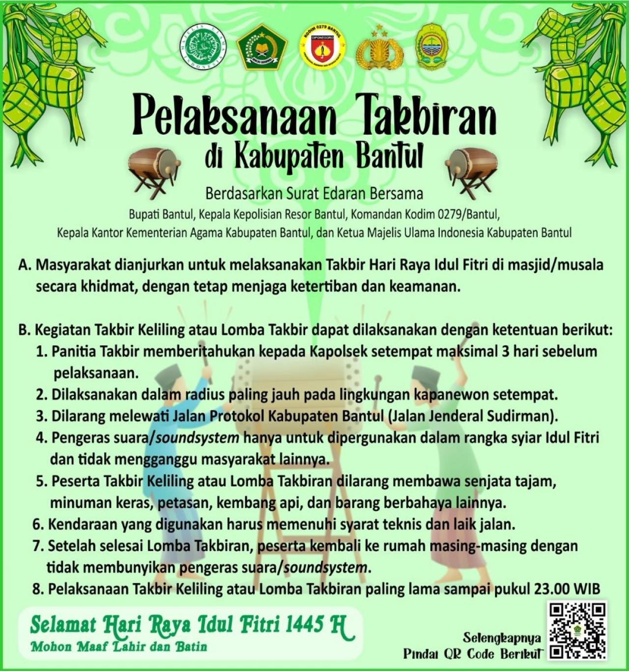 Pelaksanaan Takbiran di Kabupaten Bantul Tahun 2024