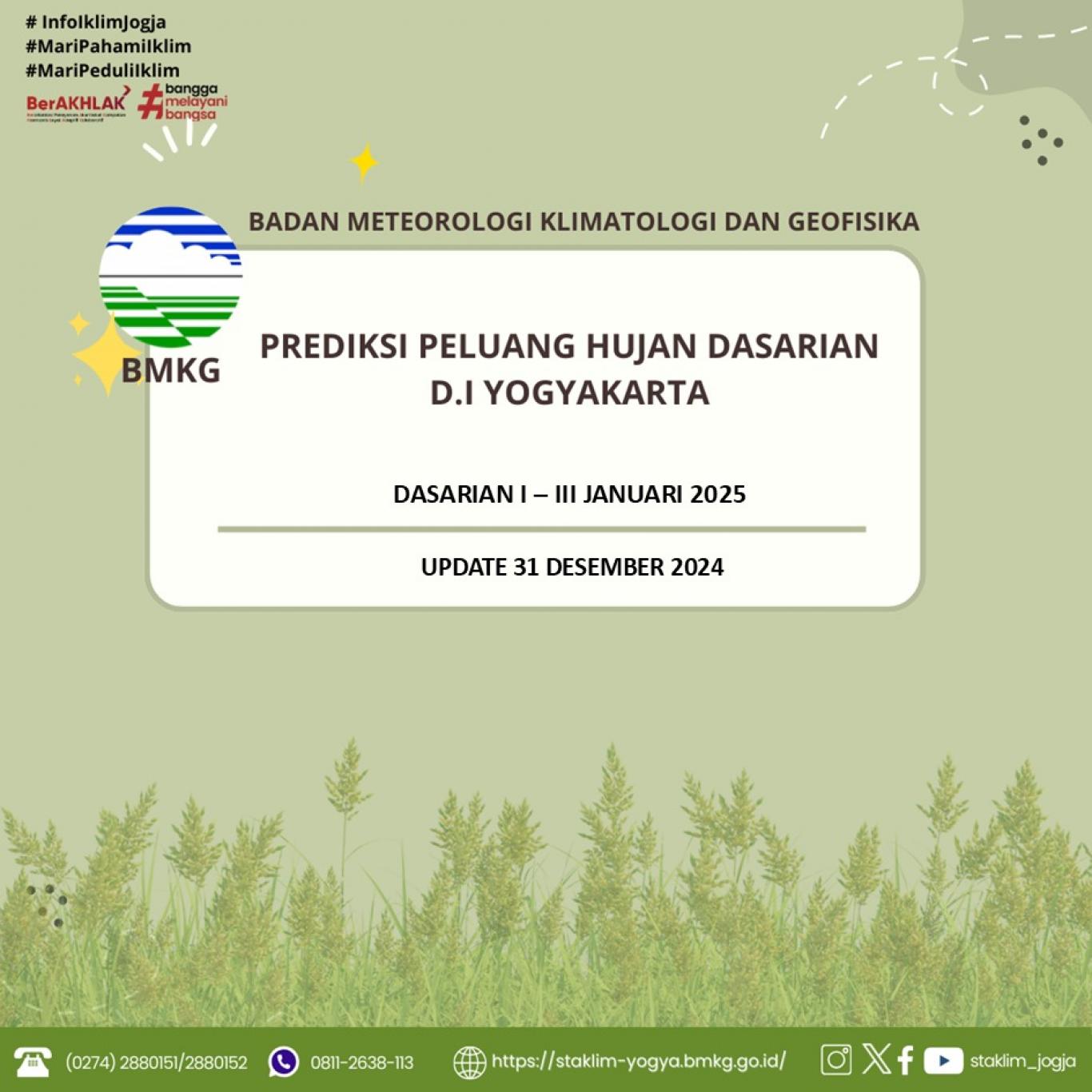 SIARAN PERS (PRESS RELEASE) PERKEMBANGAN IKLIM TAHUN 2024 D.I YOGYAKARTA (Update 31 Desember 2024)