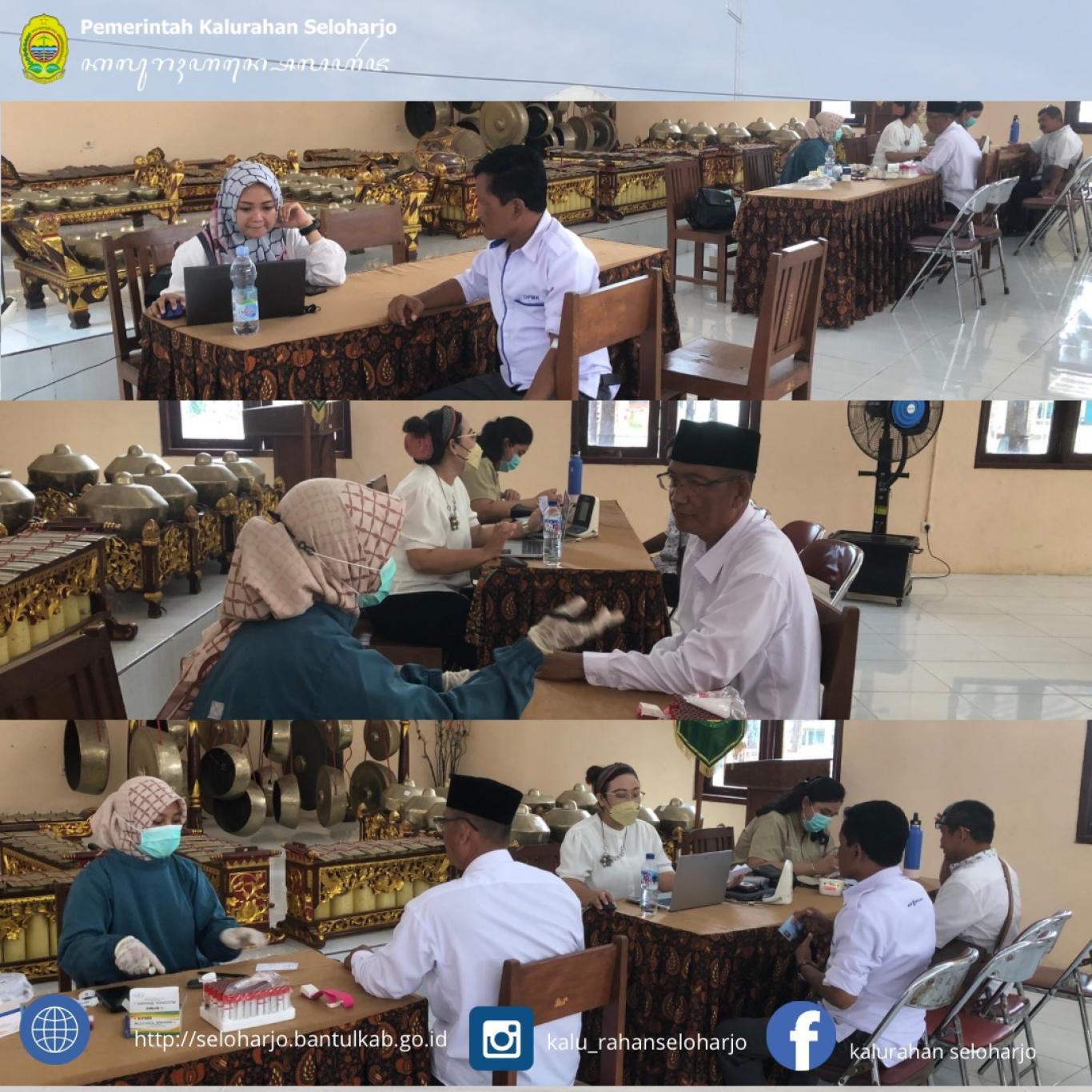 Skrining Kesehatan Pamong dari Puskesmas Pundong