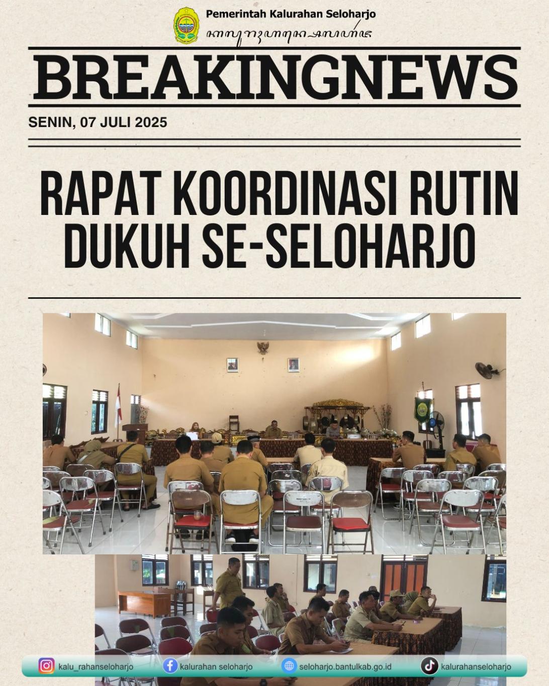 Rapat Koordinasi Rutin Dukuh se Seloharjo