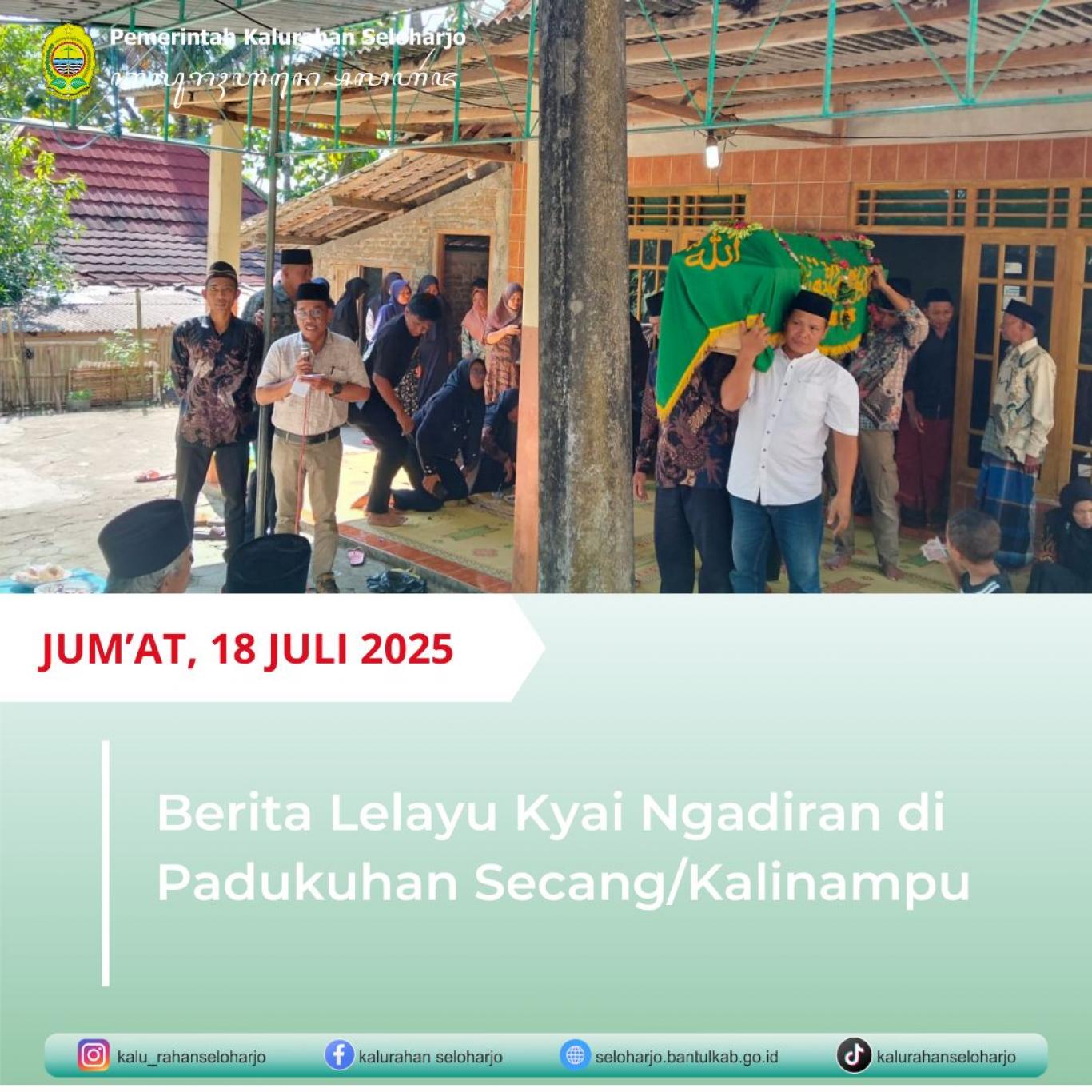 Berita Lelayu Kyai Ngadiran di Padukuhan Secang/Kalinampu