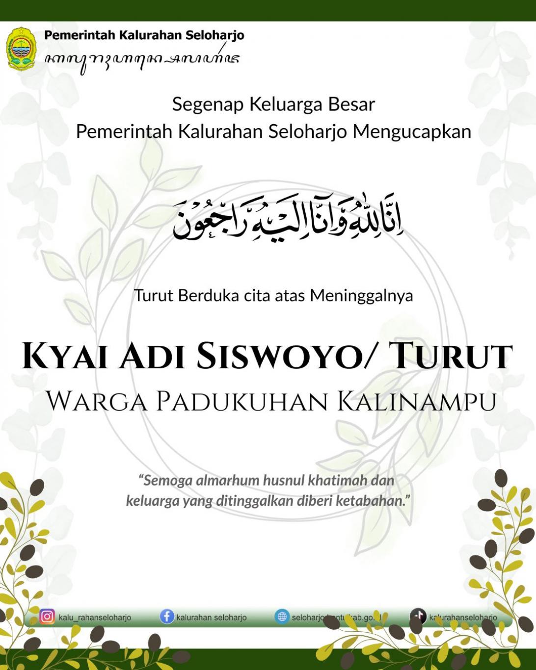 Aksi Simpati Pemerintah Kalurahan Seloharjo Kepada Kyai Adi Siswoyo/ Turut Warga Padukuhan Kalinampu