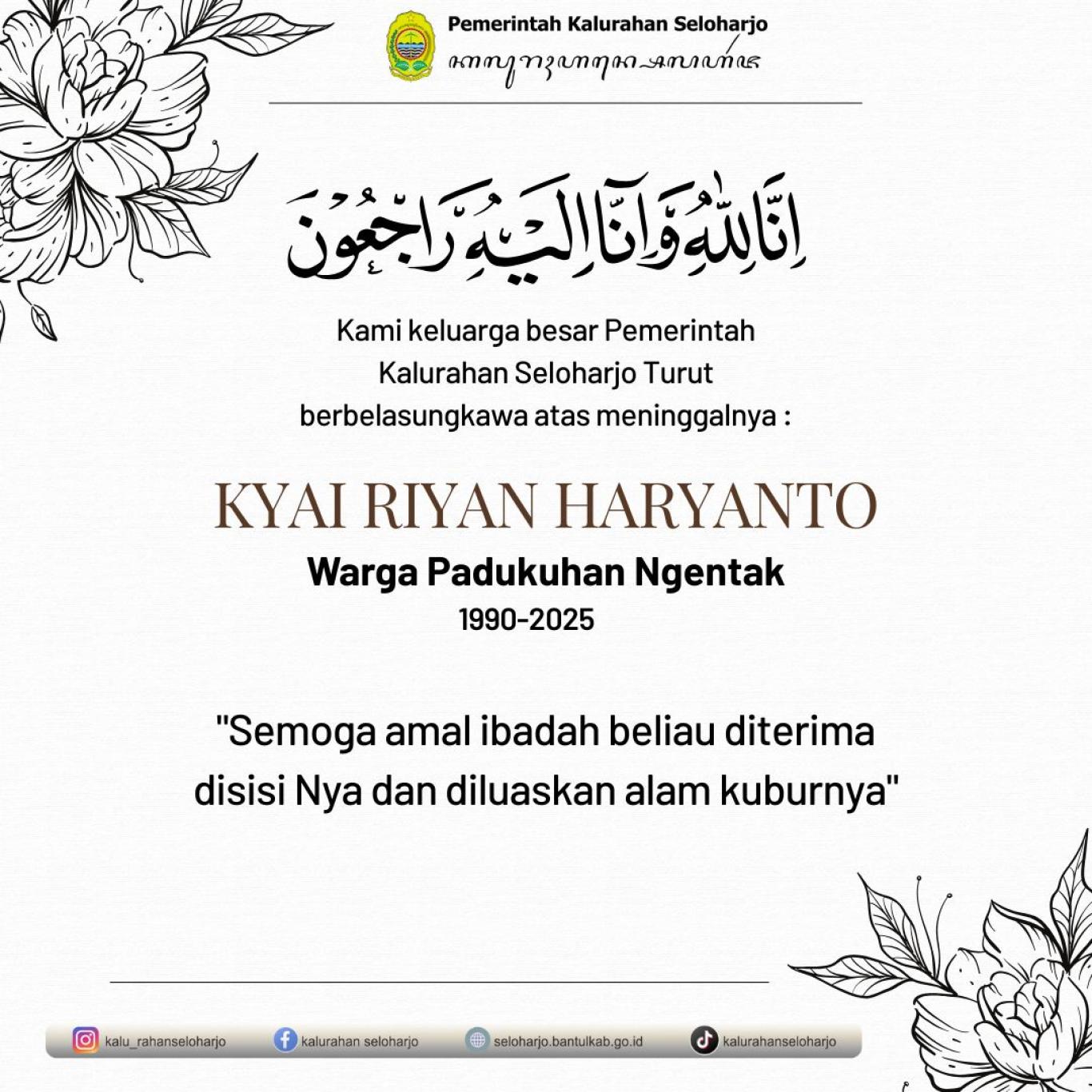 Berita Lelayu Kyai Riyan Haryanto di Padukuhan Ngentak
