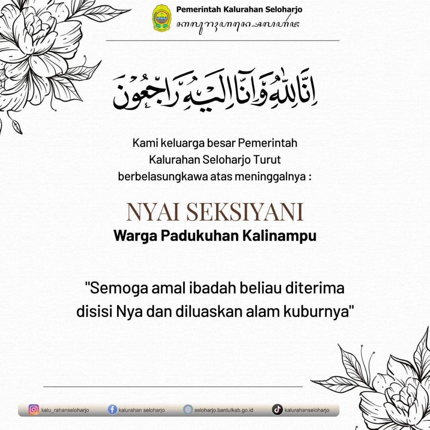 Berita Lelayu Nyai Seksiyani di Padukuhan Kalinampu