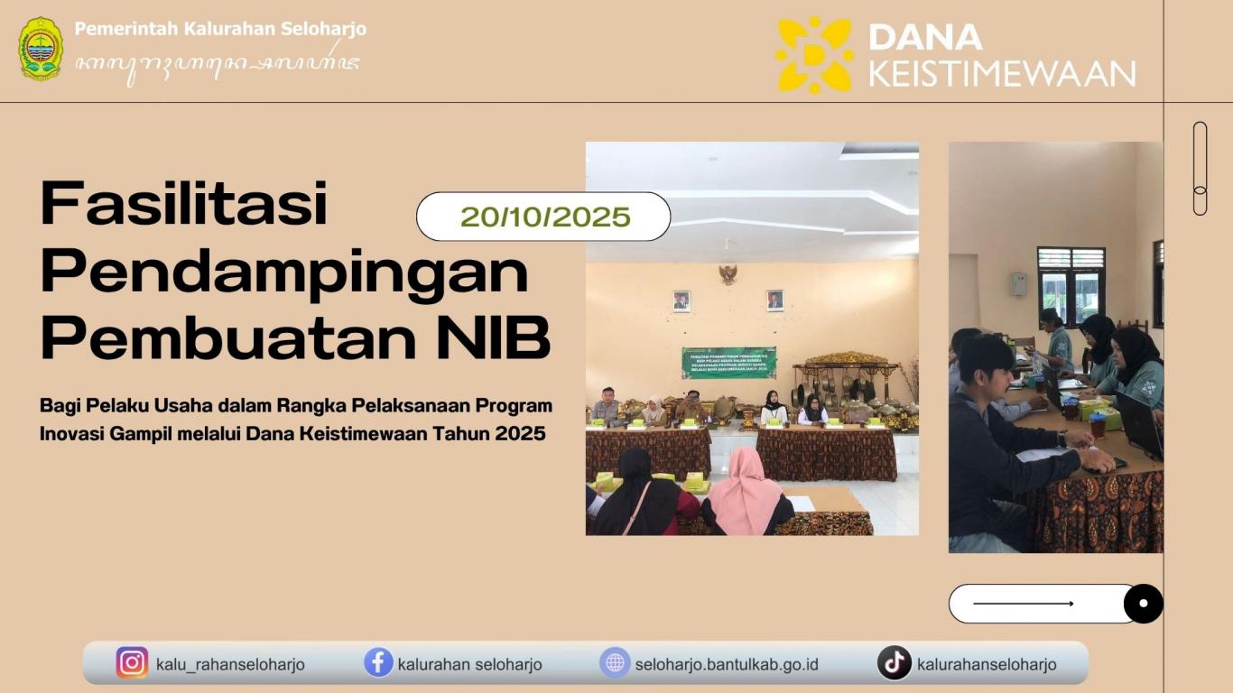 Fasilitasi Pendampingan Pembuatan NIB Bagi Pelaku Usaha dalam Rangka Pelaksanaan Program Inovasi Gam