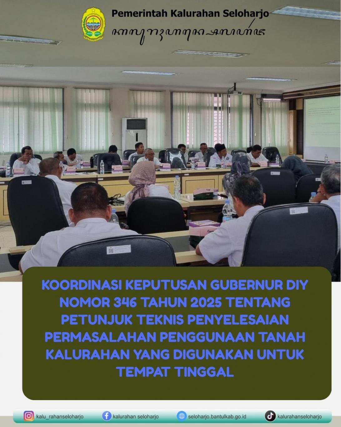 Koordinasi Keputusan Gubernur DIY Nomor 346 Tahun 2025