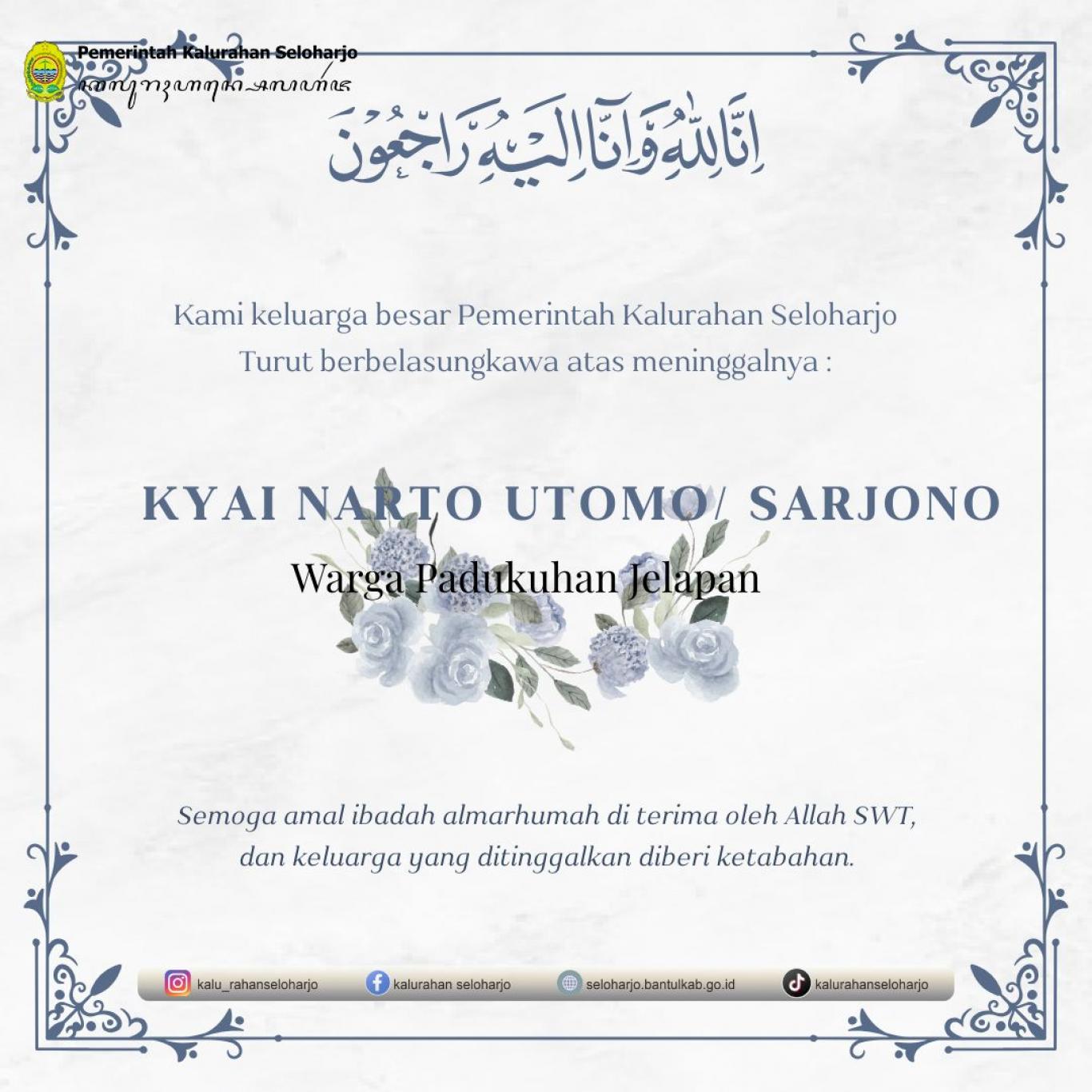 Aksi Simpati Pemerintah Kalurahan Seloharjo Kepada Kyai Narto Utomo/ Sarjono Warga Padukuhan Jelapan