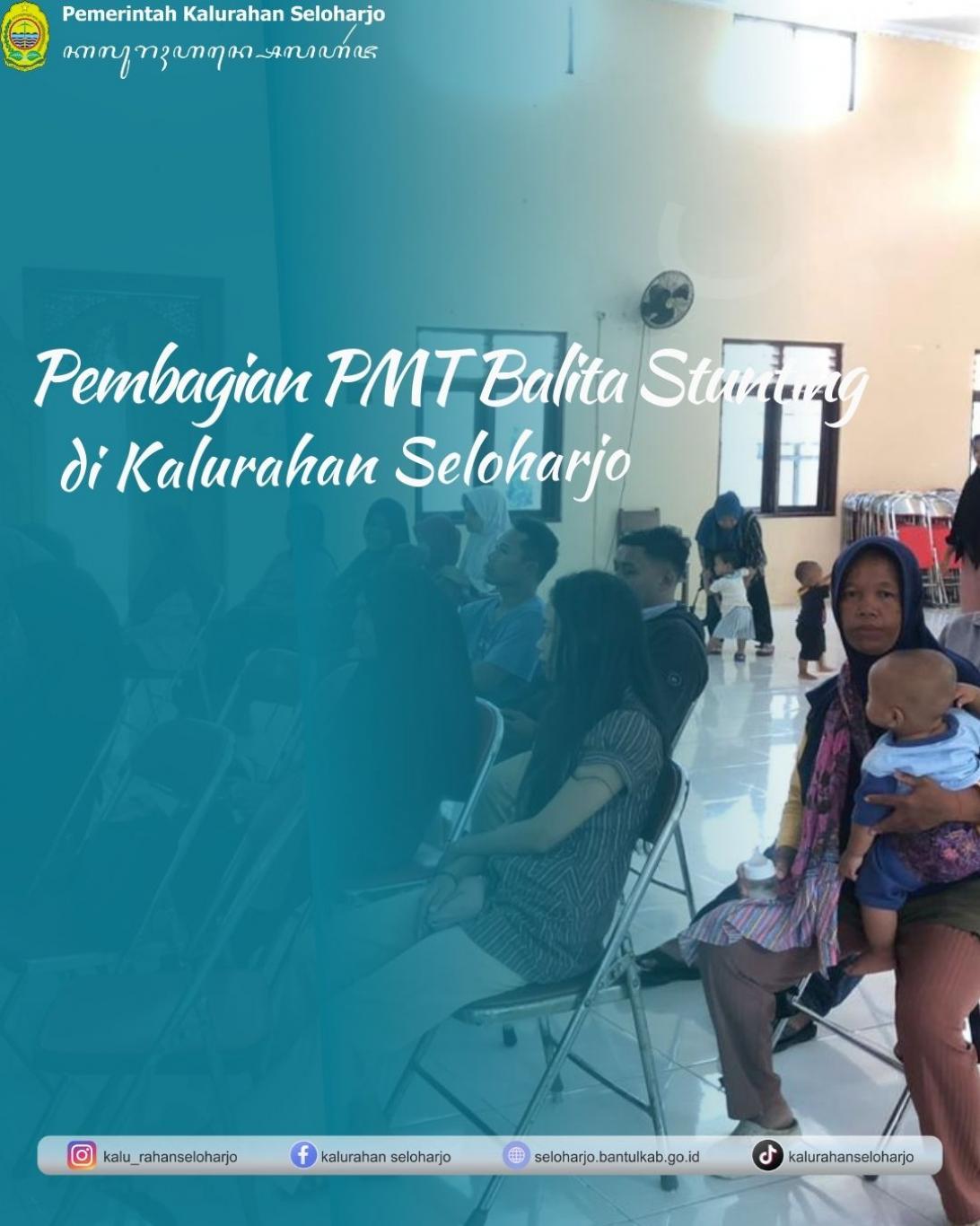 Pembagian PMT Balita Stunting di Kalurahan Seloharjo