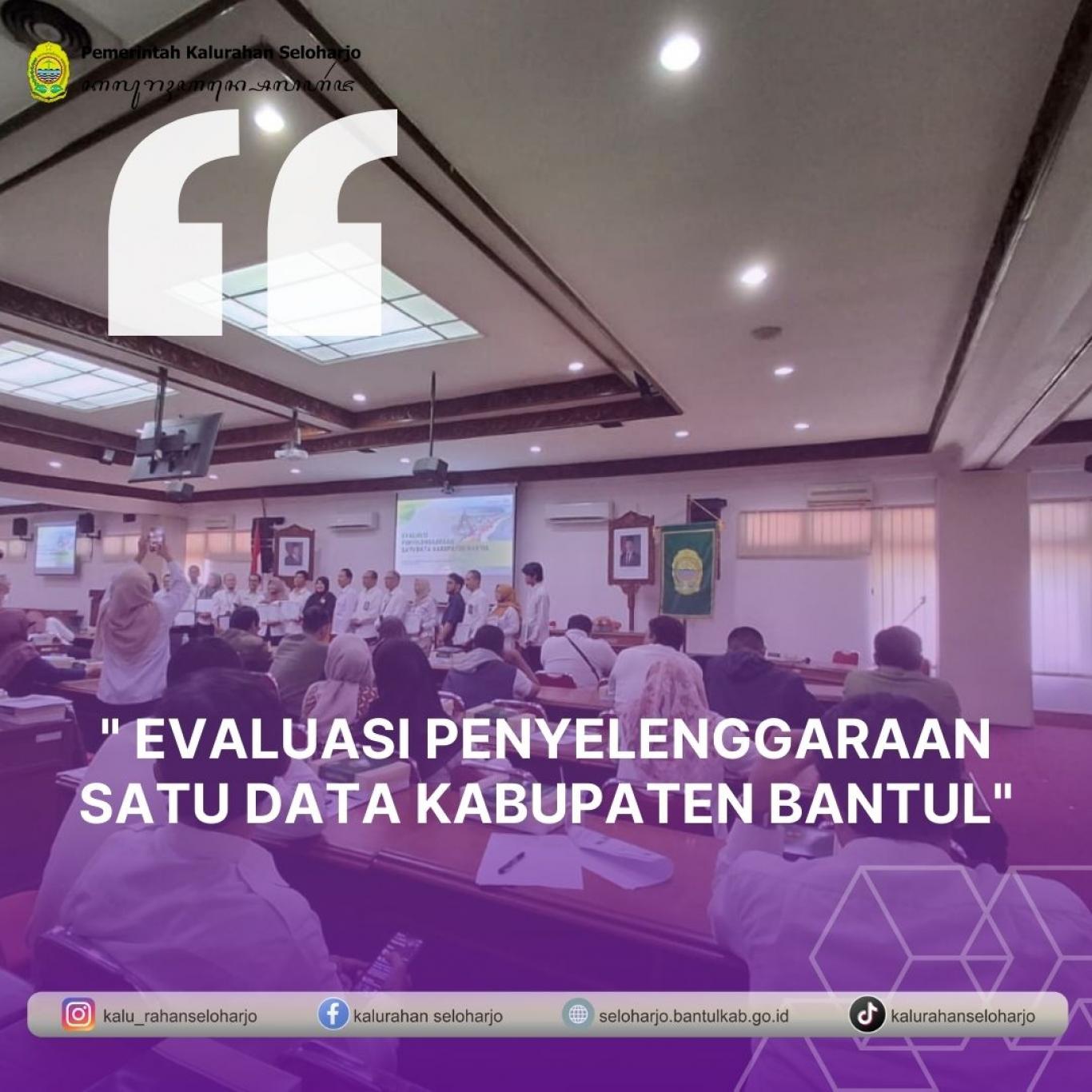 Evaluasi Penyelenggaraan Satu Data Kabupaten Bantul