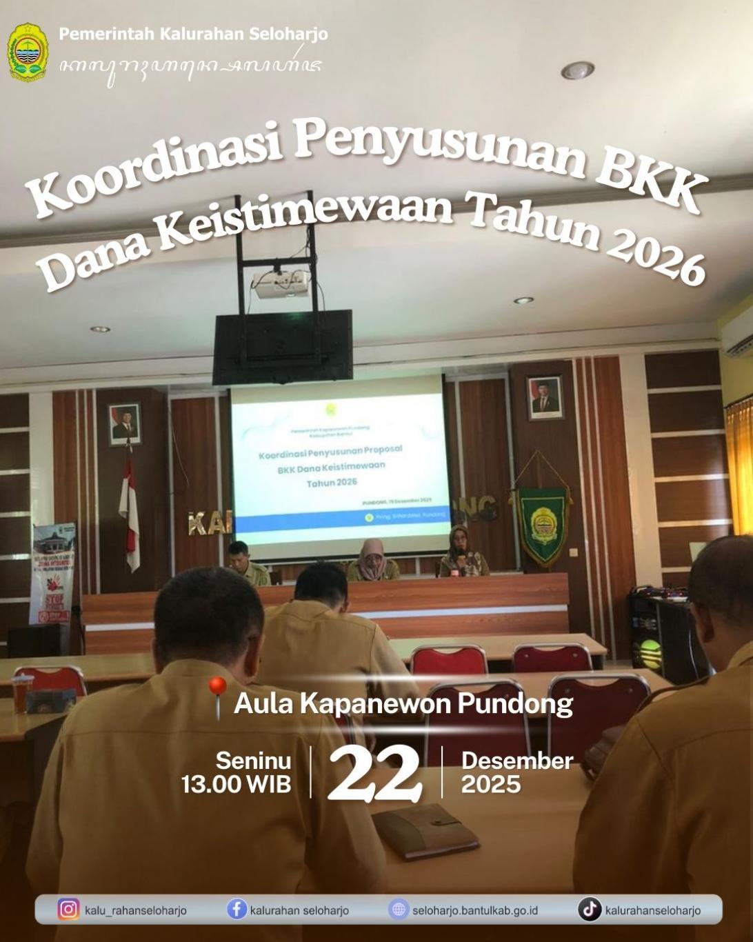 Koordinasi Penyusunan BKK Dana Keistimewaan Tahun 2026
