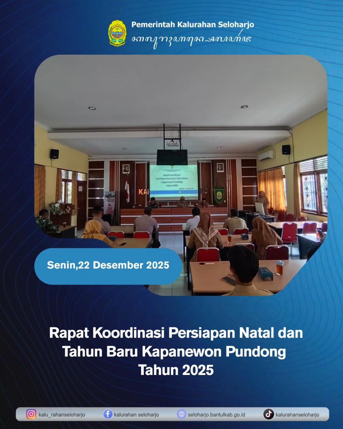 Rapat Koordinasi Persiapan Natal dan Tahun Baru Kapanewon Pundong Tahun 2025