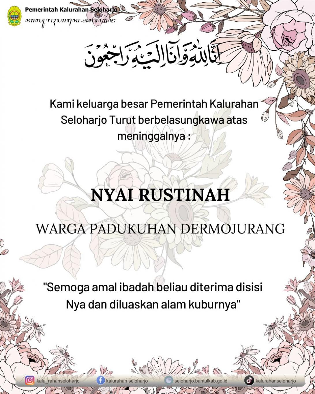 Berita Lelayu Nyai Rustinah Warga Padukuhan Dermojurang