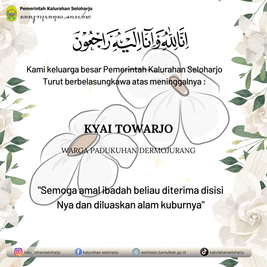 Berita Lelayu Kyai Towarjo Warga Padukuhan Dermojurang