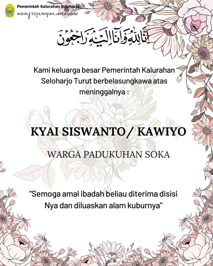 Berita Lelayu Kyai Siswanto/ Kawiyo Warga Padukuhan Soka