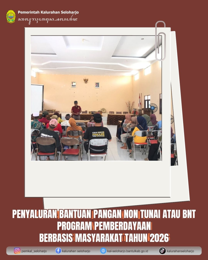 Penyaluran Bantuan Pangan Non Tunai atau BNT Program Pemberdayaan Berbasis masyarakat Tahun 2026