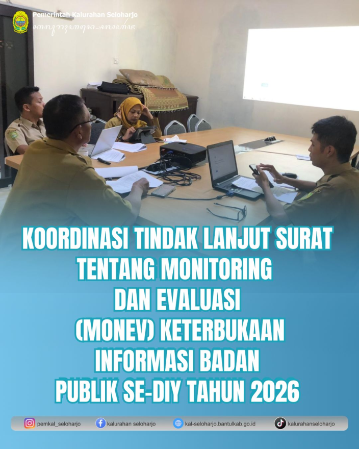 Koordinasi Tindak Lanjut Surat Tentang Monitoring dan Evaluasi (Monev) Keterbukaan Informasi Badan Publik Se-DIY Tahun 2026