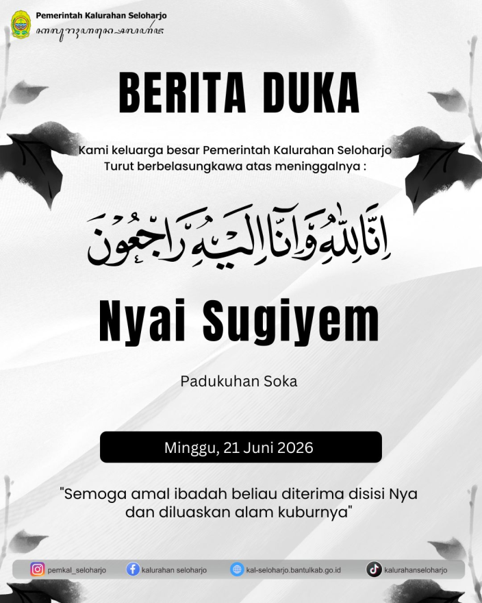 Berita Lelayu Nyai Sugiyem Warga Padukuhan Soka