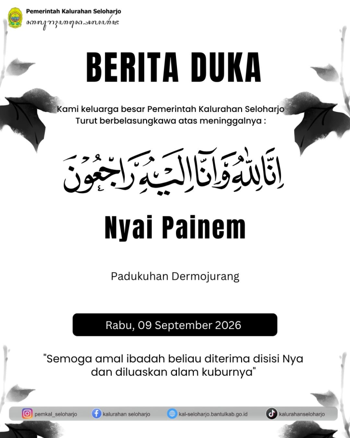 Berita Lelayu Nyai Painem Warga Padukuhan Dermojurang