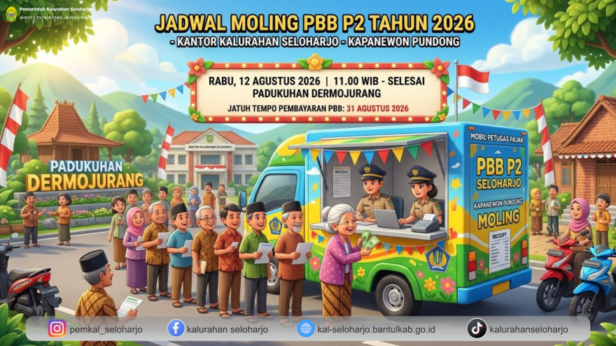 Jadwal Moling PBB P2 Tahun 2026