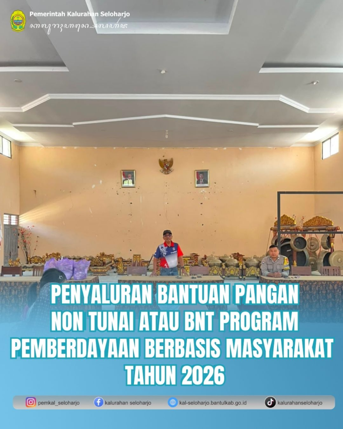 Penyaluran Bantuan Pangan Non Tunai atau BNT Program Pemberdayaan Berbasis masyarakat Tahun 2026