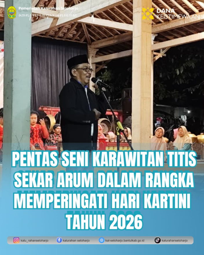 Pentas Seni Karawitan Titis Sekar Arum dalam Rangka Memperingati Hari Kartini Tahun 2026