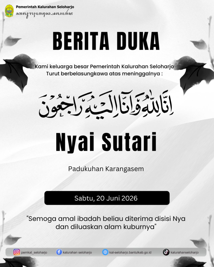 Berita Lelayu Nyai Sutari Warga Padukuhan Karangasem