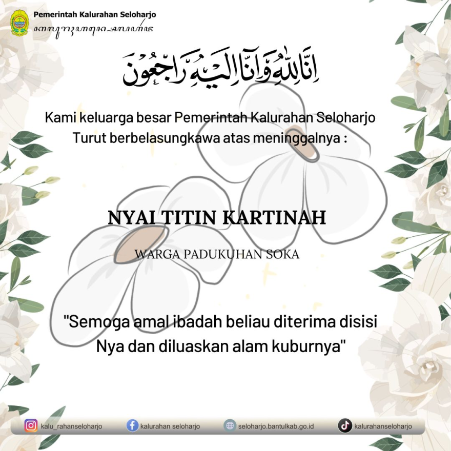 Berita Lelayu Nyai Titin Kartinah Warga Padukuhan Soka