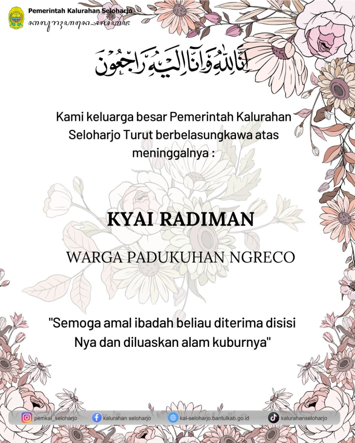 Berita Lelayu Kyai Radiman Warga Padukuhan Ngreco