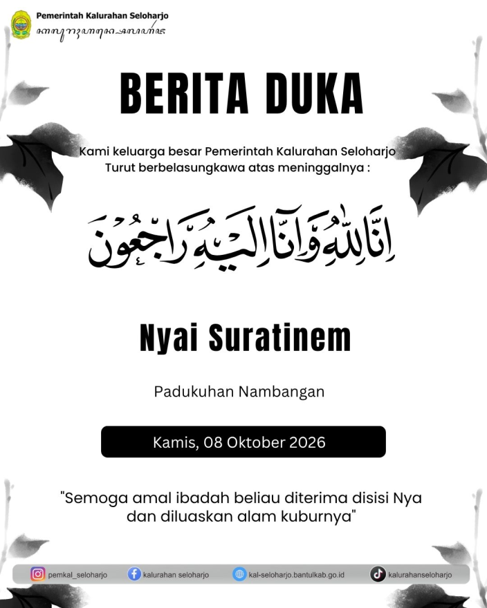 Berita Lelayu Nyai Suratinem Warga Padukuhan Nambangan