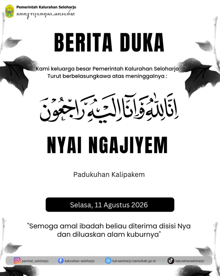 Berita Lelayu Nyai Ngajiyem Warga Padukuhan Kalipakem