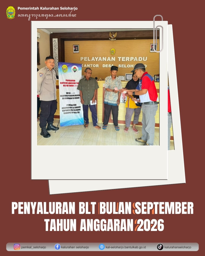 Penyaluran BLT Bulan September Tahun Anggaran 2026