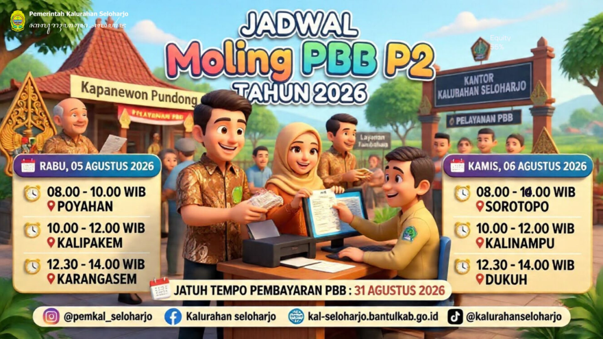 Jadwal Moling PBB P2 Tahun 2026