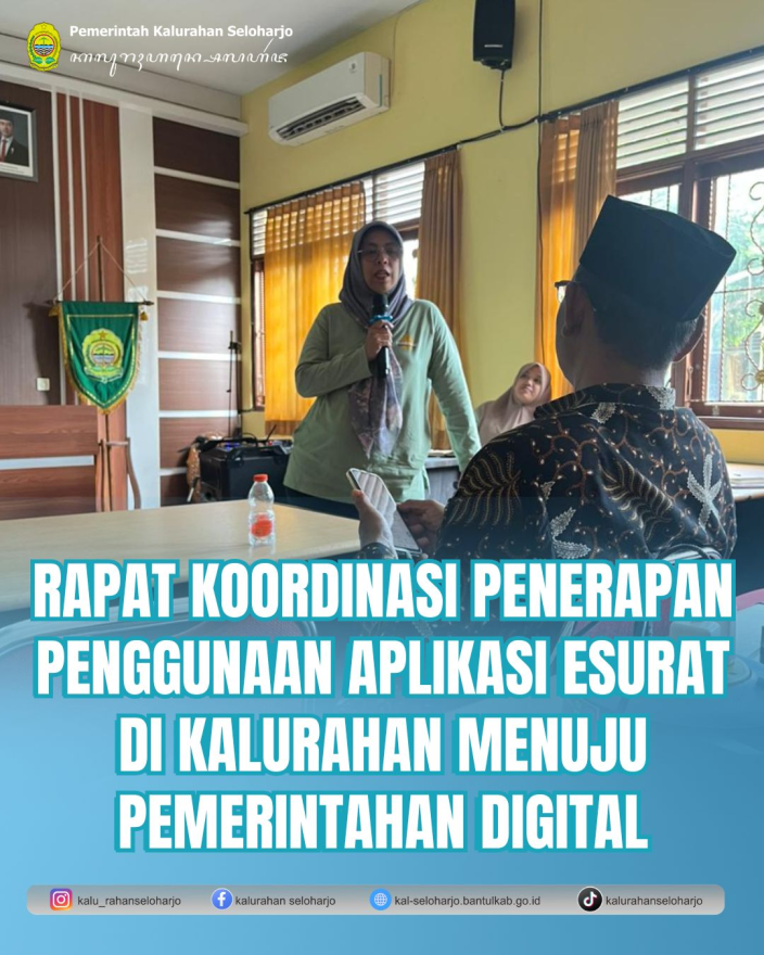 Rapat Koordinasi Penerapan Penggunaan Aplikasi Esurat di Kalurahan Menuju Pemerintahan Digital