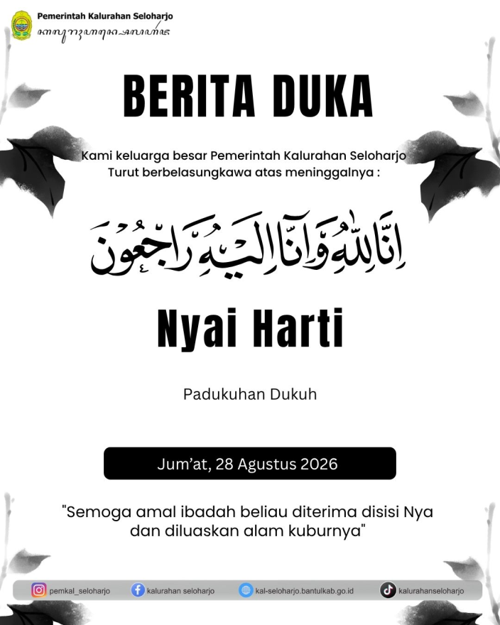 Berita Lelayu Nyai Harti Warga Padukuhan Dukuh