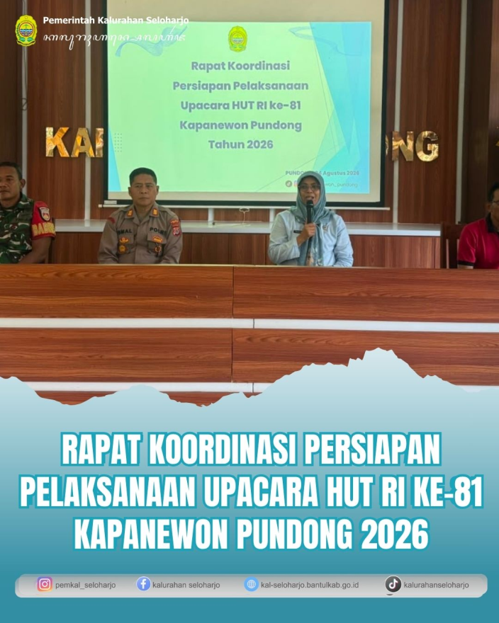 Rapat Koordinasi Persiapan Pelaksanaan Upacara HUT RI ke-81 Kapanewon Pundong 2026