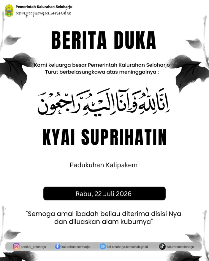 Berita Lelayu Nyai Suprihatin Warga Padukuhan Kalipakem