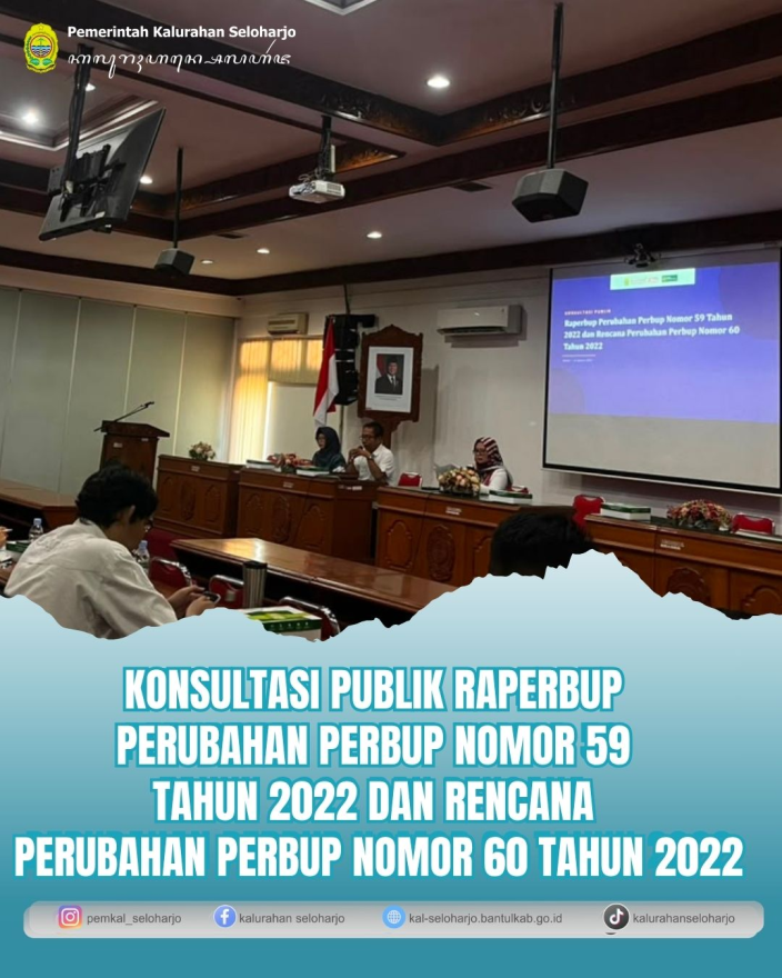 Konsultasi Publik Raperbup Perubahan Perbup Nomor 59 Tahun 2022 dan Rencana Perubahan Perbup Nomor 60 Tahun 2022